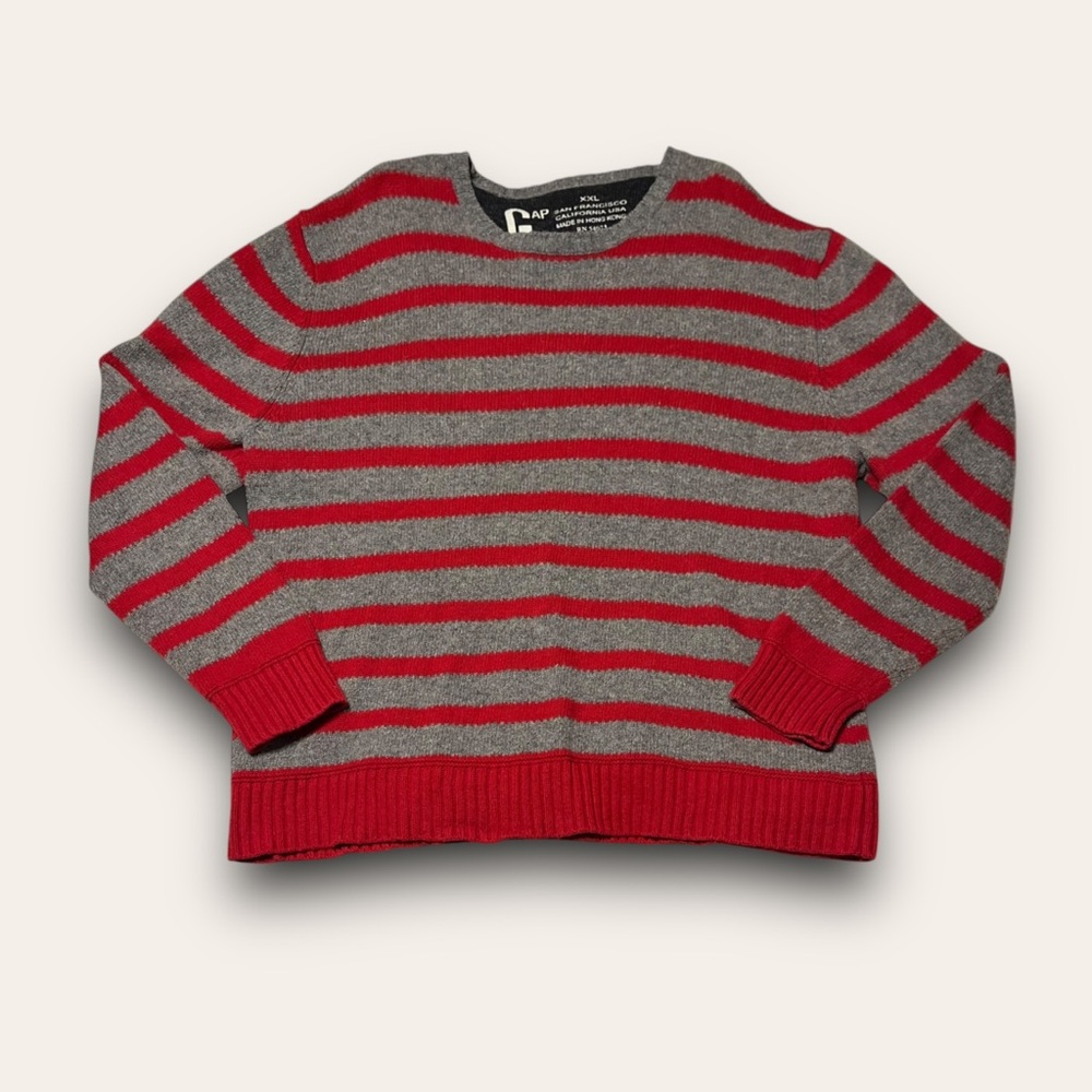 Y2K Wool Blend Striped Sweater Gap Size XXL Cobain Grunge Skater